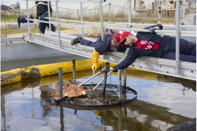 WPI, BSEE, and the US Coast Guard successfully test a novel oil spill cleanup technology
