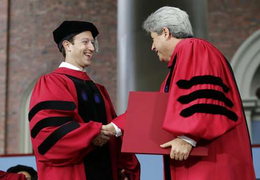 Facebook's Zuckerberg gives Harvard graduation speech
