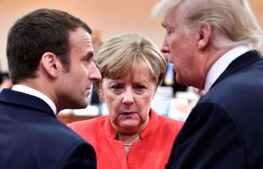 French President Emmanuel Macron remains hopeful Donald Trump can be convinced to return to the Paris climate agreement, but Ger