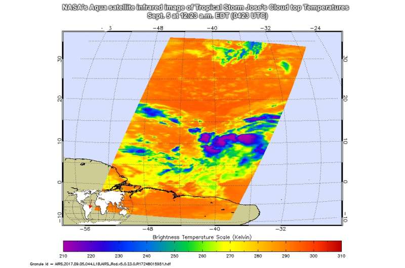 NASA sees development of Tropical Storm Jose