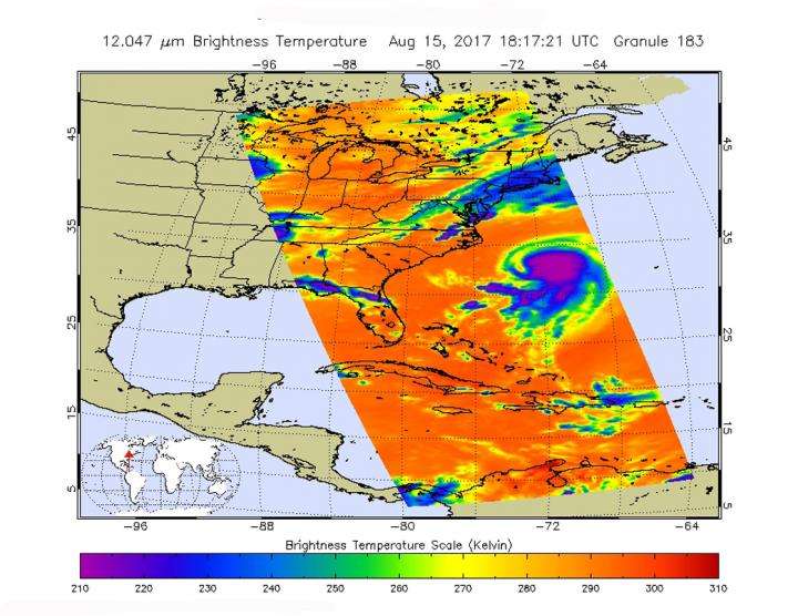 NASA's infrared look at Hurricane Gert