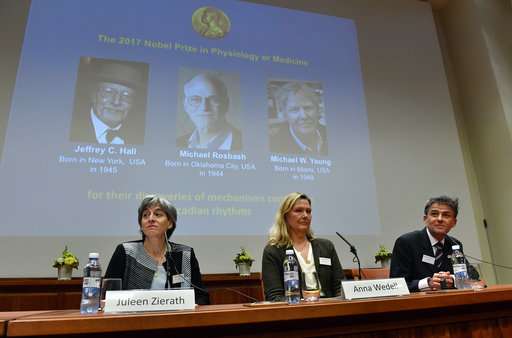 The Latest: Nobel winner Hall: People can be helped by this