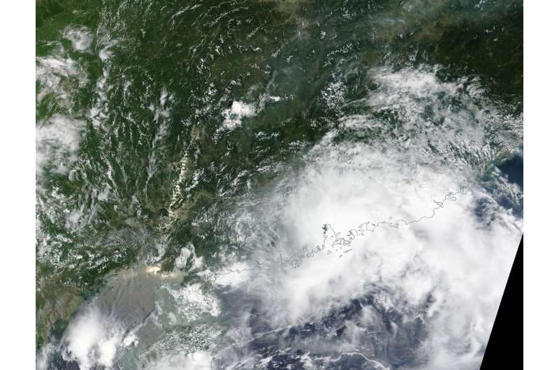 NASA sees Tropical Depression Roke over Hong Kong