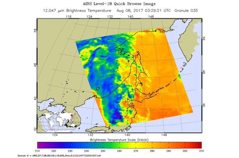 NASA sees Tropical Depression Noru fading over Japan
