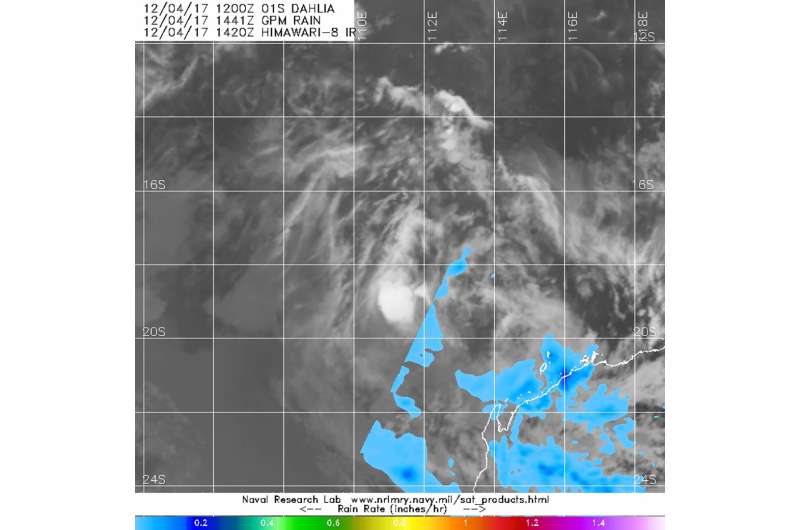 NASA finds Tropical Depression Dahlia's center devoid of rainfall