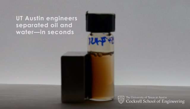 Nanoparticles and magnets offer new, efficient method of removing oil from water