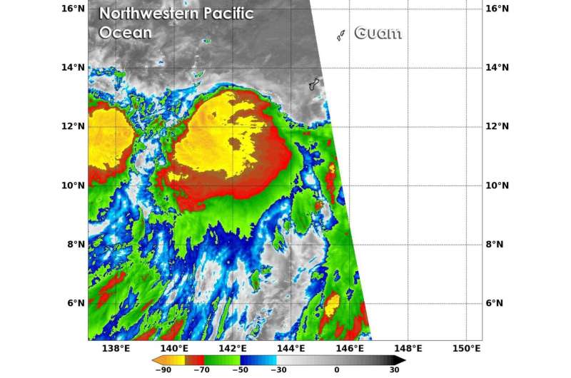 NASA sees Tropical Storm Saola near Guam