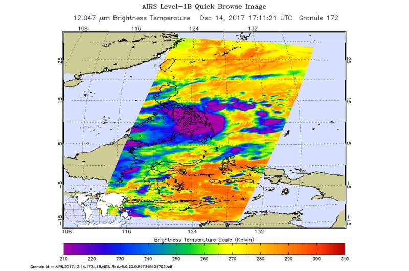 NASA sees Tropical Storm Kai-Tak moving over the Philippines