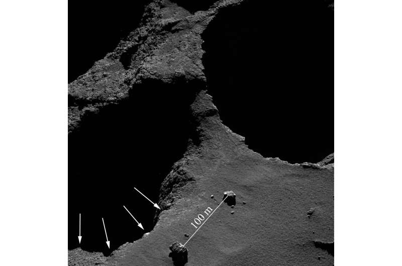 Comet orbiter films deep-space landslide