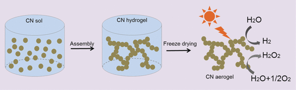 Carbonitride aerogels mediate the photocatalytic conversion of water