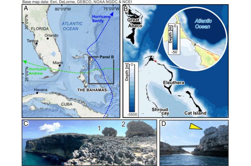 New theory to explain how giant boulders got atop cliff on Bahamian island