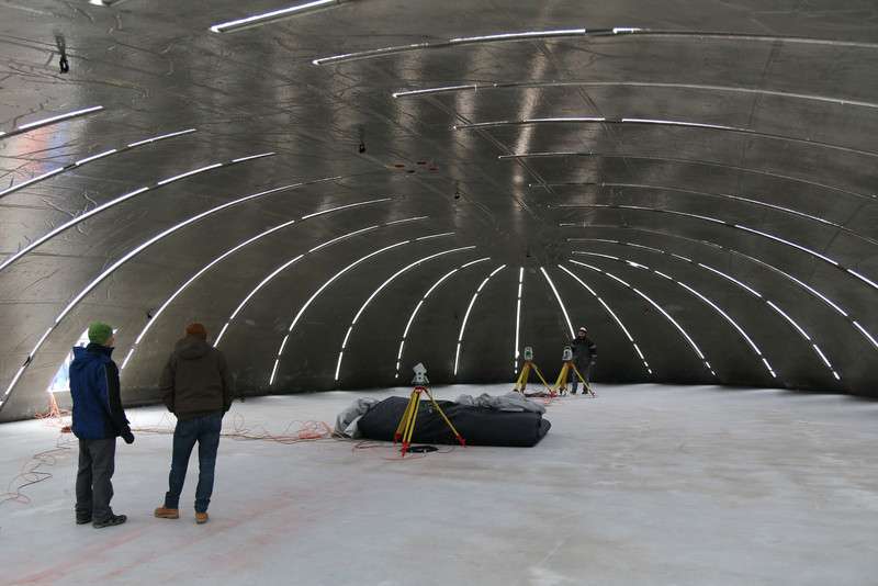 How to inflate a hardened, 80-ton concrete shell