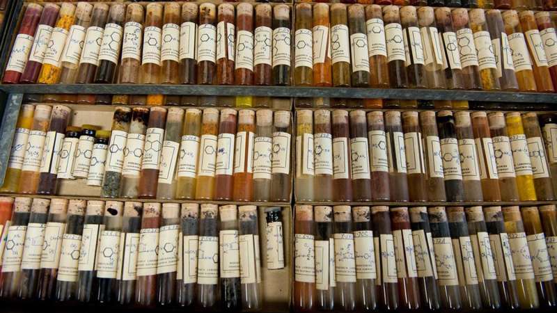 Researchers release first chemical map of dyes from historic dye library