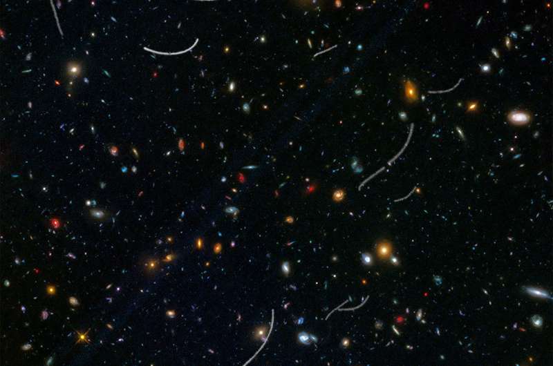 Image: Hubble sees nearby asteroids photobombing distant galaxies