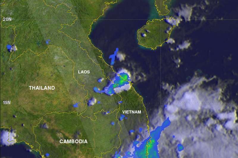 NASA measures Haikui's remnant rainfall over southern Vietnam