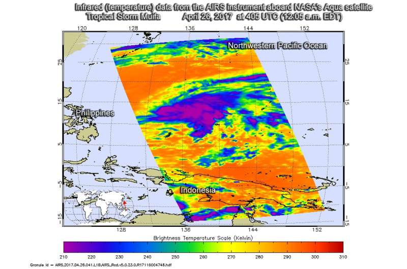 NASA satellites see Tropical Storm Muifa in Northwestern Pacific Ocean