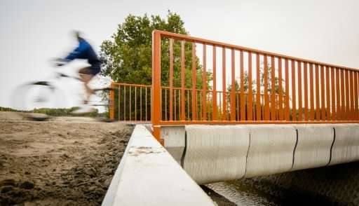 A 3D printer laid some 800 layers of concrete to create the eight-metre bicycle bridge in the Dutch town of Gemert