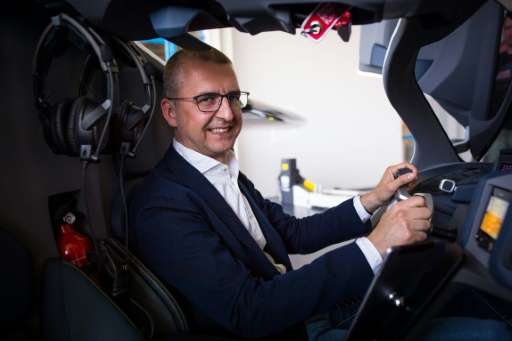 AeroMobil CEO Juraj Vaculik at the wheel of the firm's 'flying car'.