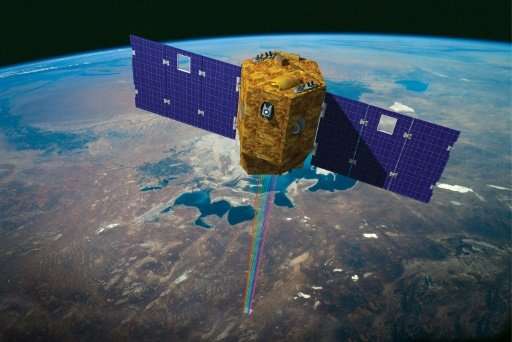 An artist impression by the French National Centre for Space Studies (CNES) shows the VENµS Earth observation satellite