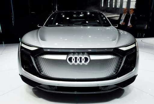 An Audi e-tron Sportback concept car at the Shanghai Auto Show on April 20, 2017. China's electric-car market is already the wor