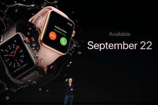 Apple shares fell ahead of its release this week of an updated smartwatch and new iPhone 8 models, with a high-end iPhone X set 