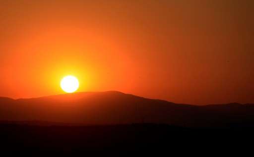 A sunset in Madrid after Spain was hit by a summer that peaked at 40.6 Celsius on July 13