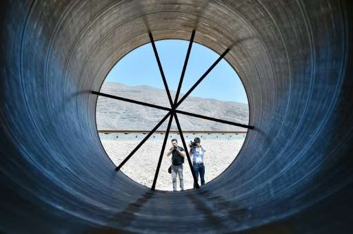 A tube which is part of the test system for high-speed rail startup Hyperloop One is seen in a 2016 photo. The company said Wedn