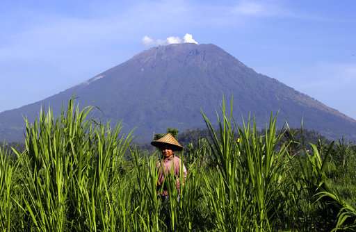 Bali volcano's alert status lowered after decreased activity