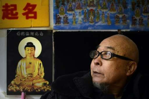 Beijing fortune-teller Mao Shandong offers Chinese parents an auspicious name for their newborn but he faces competition from te
