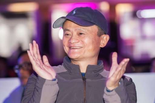 Billionaire Alibaba founder Jack Ma celebrates taking $25 bn in the company's annual 'Singles Day' promotion