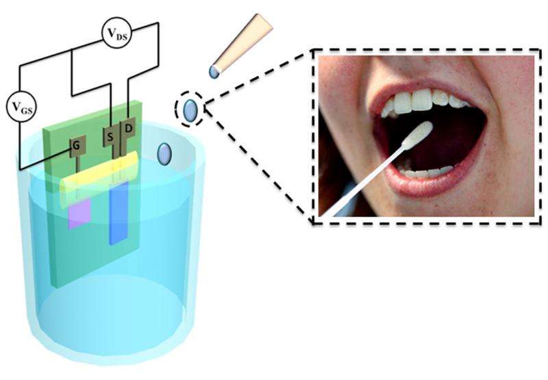 Biological sensor can detect glucose levels in saliva more accurately and cost-efficiently than blood test
