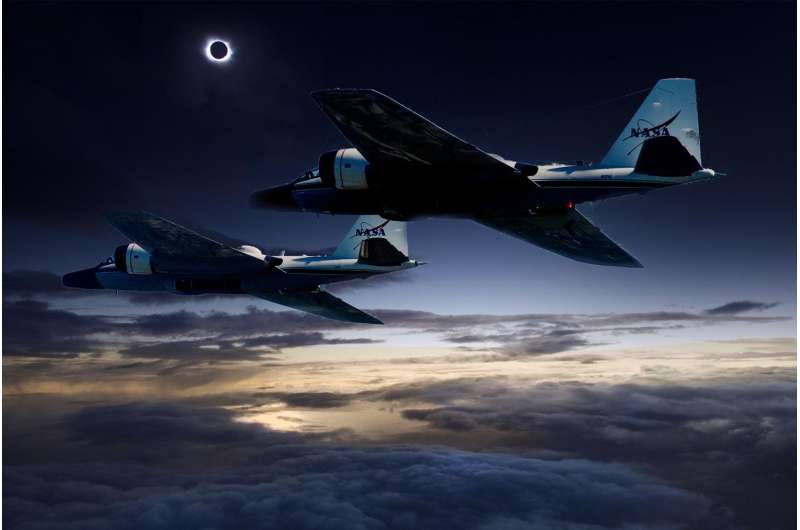 Chasing the Total Solar Eclipse from NASA's WB-57F jets