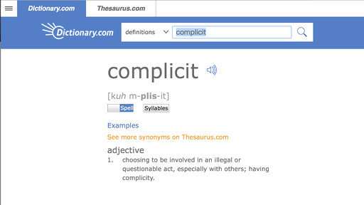Dictionary.com chooses 'complicit' as its word of the year