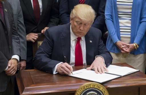 Donald Trump's order calls for a review of Obama-era oil and gas drilling bans with the goal of allowing &quot;responsible devel
