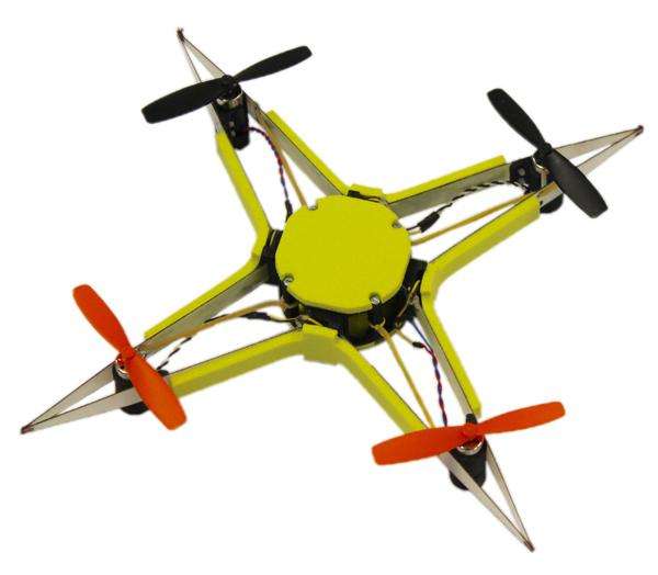 Drone approach to survive collision: Be flexible, be rigid, be insect