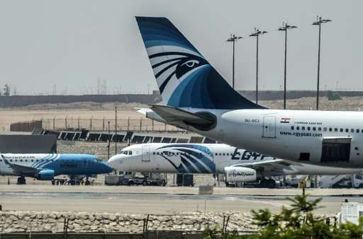 EgyptAir said in a statement the British ban on personal electronic devices in aircraft cabins &quot;will be lifted tomorrow (Se