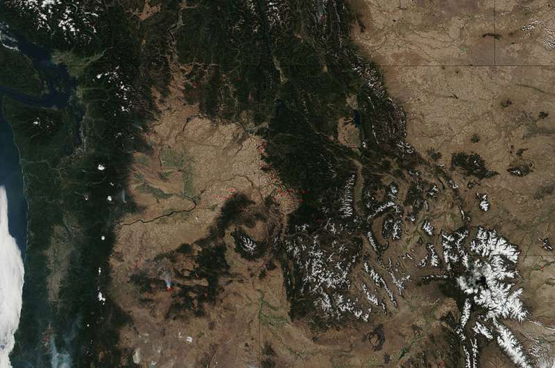 Fires and snow in the Pacific Northwest