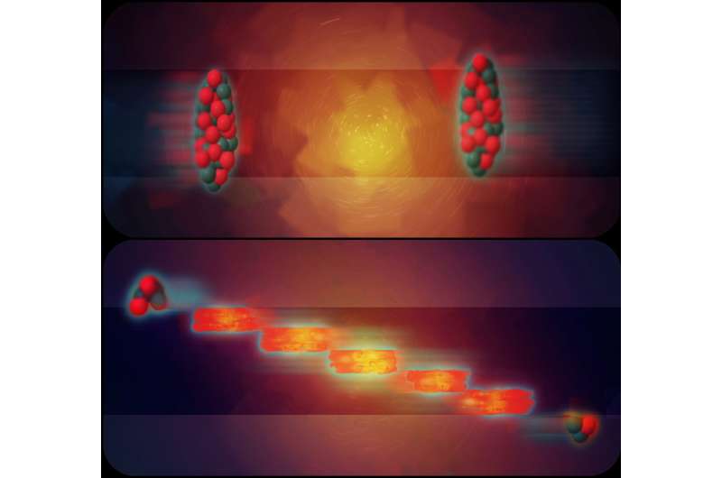 'Fire-streaks' are created in collisions of atomic nuclei
