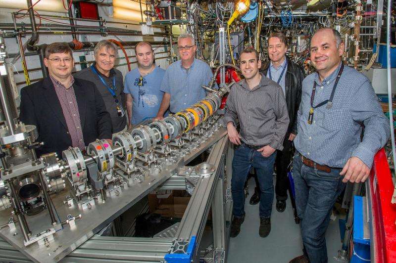 "Fixed-field" accelerator transports multiple particle beams at a wide range of energies through a single beam pipe
