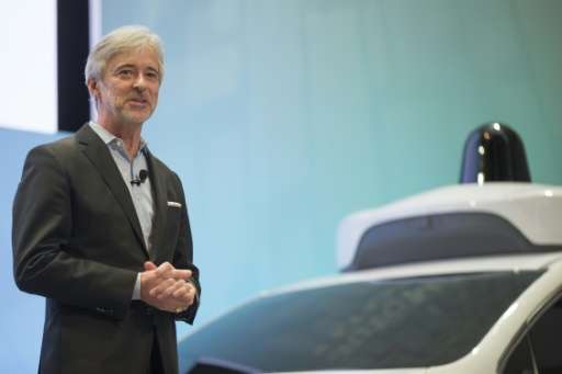 Former Google car division Waymo, whose CEO John Krafcik is seen at the 2017 North American International Auto Show in Detroit, 