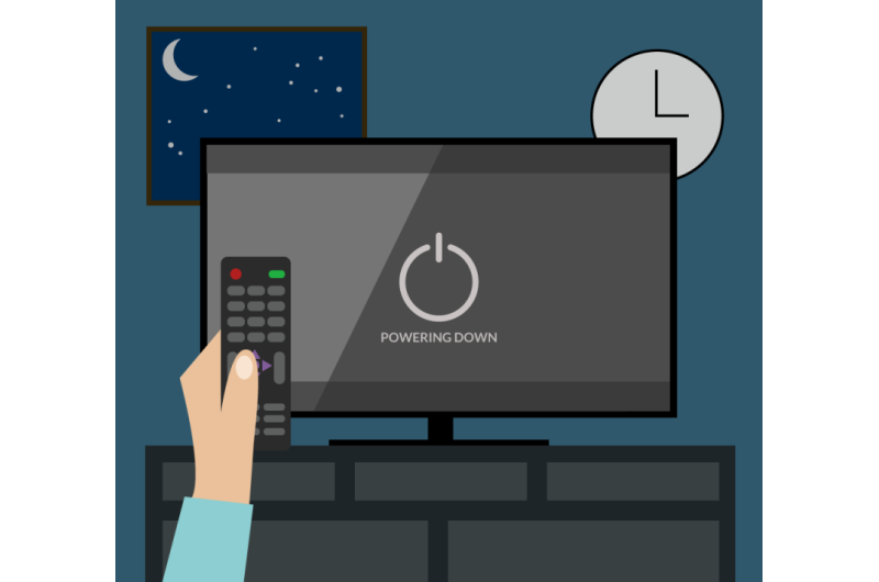 Getting to bed on time requires self-control with the remote control