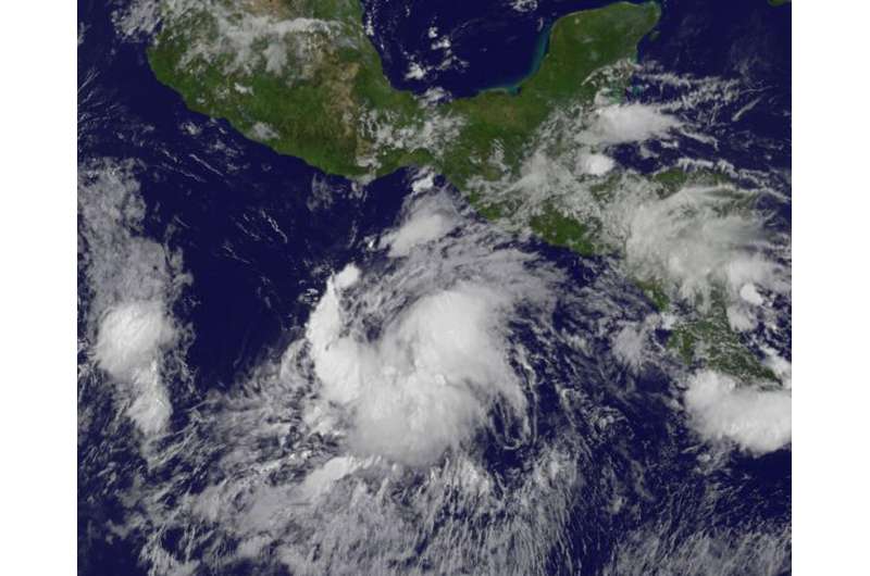 GOES Satellite sees Tropical Depression 09E form