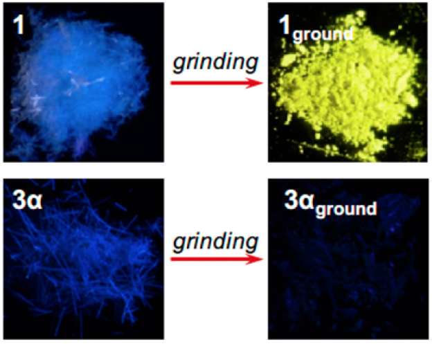 Gold compound shifts from a visible fluorescence to emitting infrared when ground