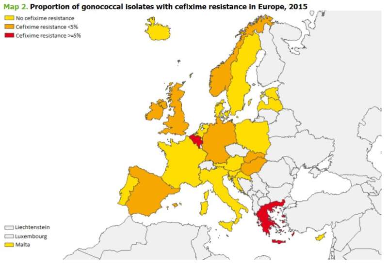 Gonorrhoea strains across Europe becoming more susceptible to main treatment options