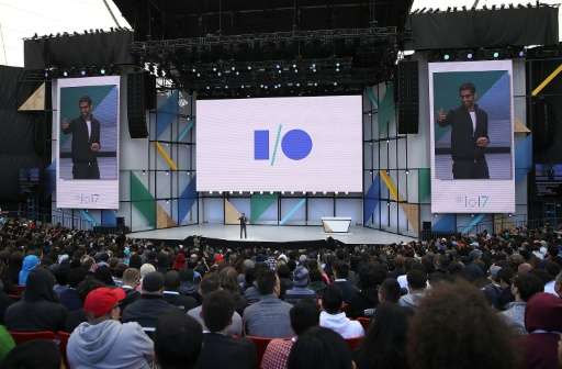 Google chief executive Sundar Pichai delivers the keynote address at the 2017 Google I/O Conference, where he stressed the impor
