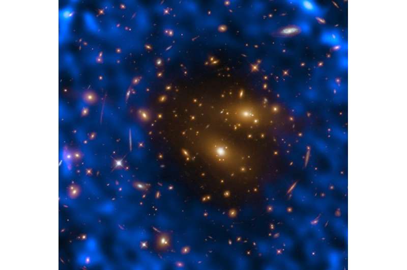 Hubble cooperates on galaxy cluster and cosmic background
