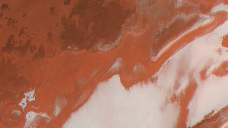 Image: Frost build-up near Mars north pole