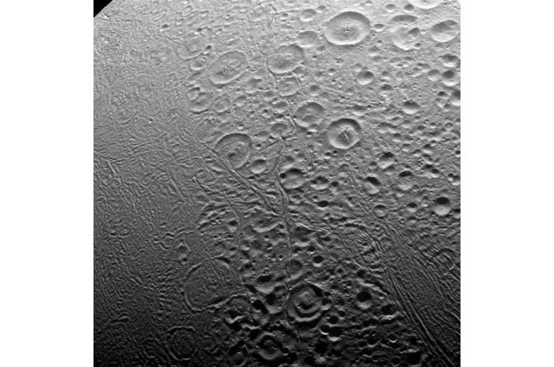 Image: North pole of Enceladus