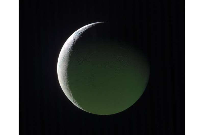 Image: Saturn-facing hemisphere of Enceladus