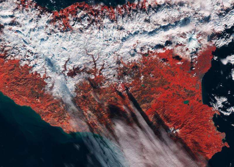 Image: Sicily captured by the Sentinel-2A satellite